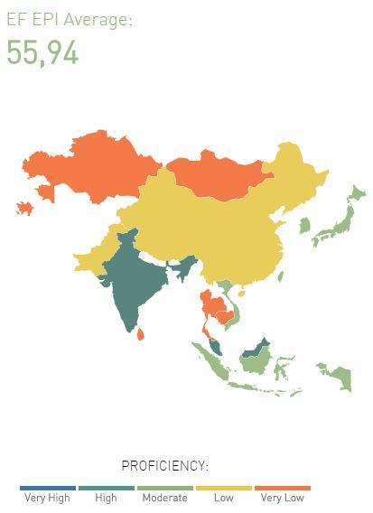 Карта стран, в которых говорят по-английски